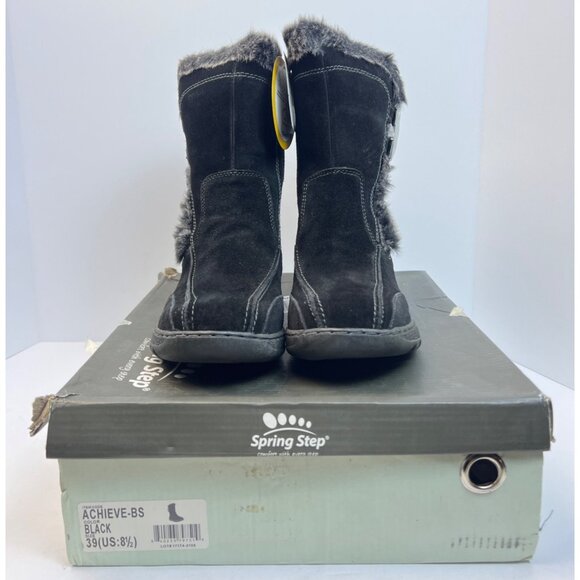 Spring Step Womens Achieve Black Suede Boots Size 39 Faux Fur SOLD OUT! - Picture 10 of 10
